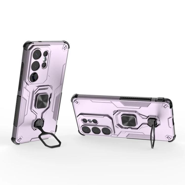 For Galaxy S26 Ultra 5G WANLONFENG Metal Kickstand Phone Case with Screen Protector