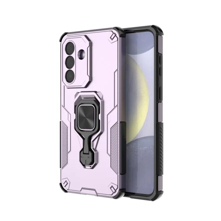 For Galaxy A27 5G WANLONFENG Metal Kickstand Phone Case with Screen Protector