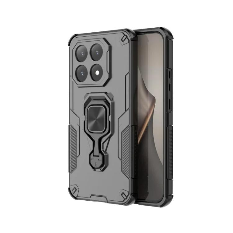 For Xiaomi 15T 5G WANLONFENG Metal Kickstand Phone Case with Screen Protector