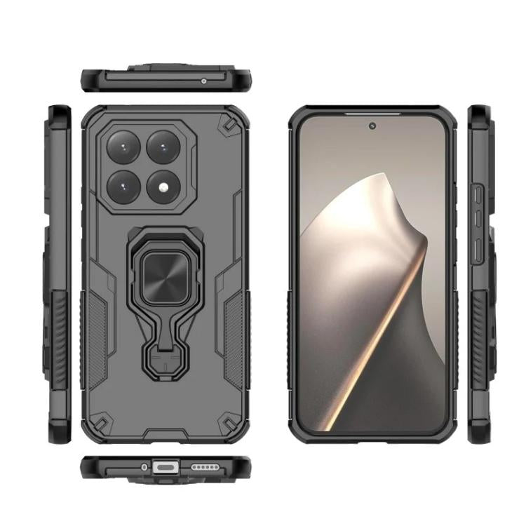 For Xiaomi 15T 5G WANLONFENG Metal Kickstand Phone Case with Screen Protector