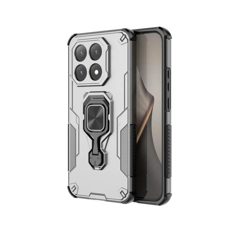 For Xiaomi 15T 5G WANLONFENG Metal Kickstand Phone Case with Screen Protector