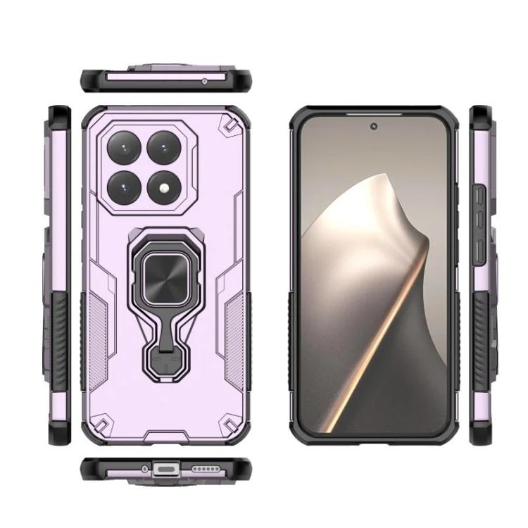 For Xiaomi 15T 5G WANLONFENG Metal Kickstand Phone Case with Screen Protector