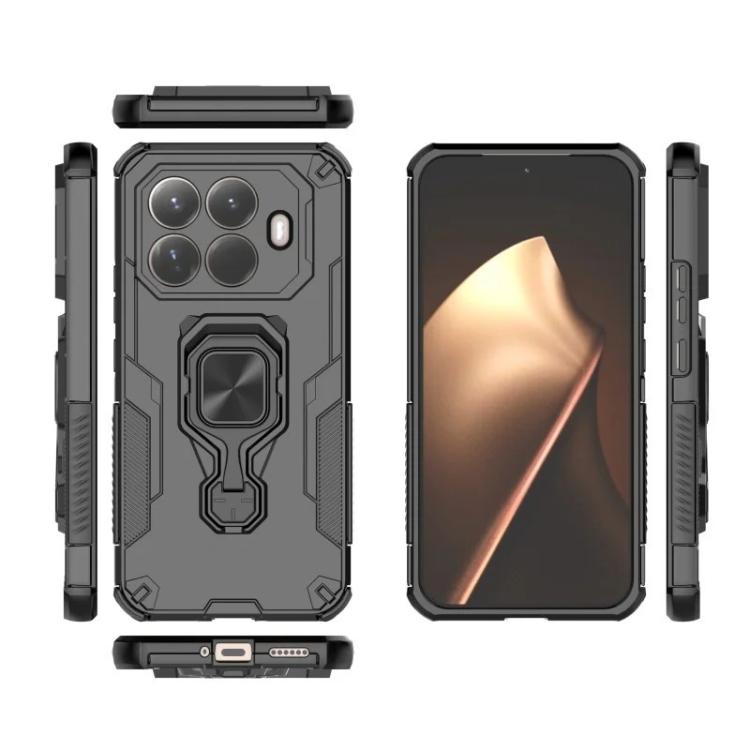 For Xiaomi 15T Pro 5G WANLONFENG Metal Kickstand Phone Case with Screen Protector