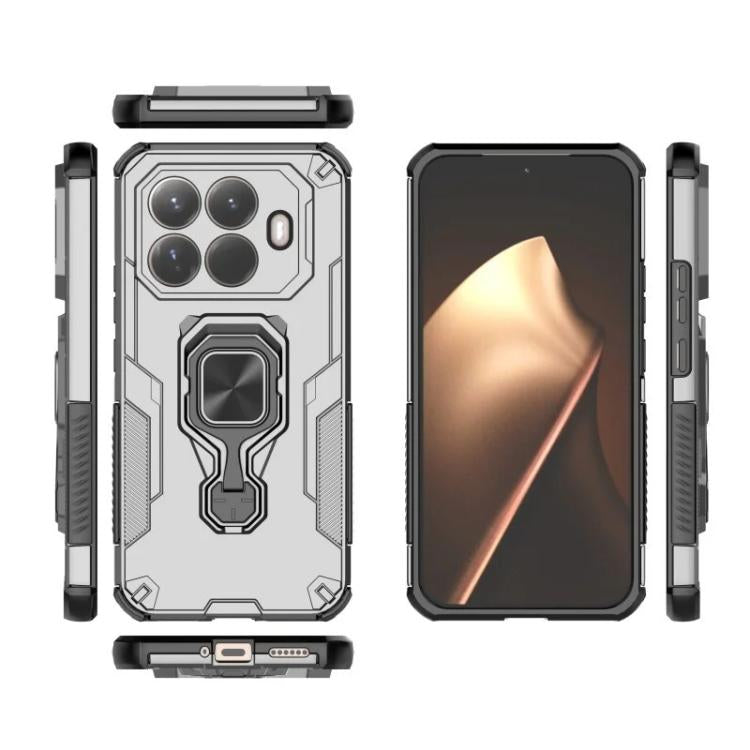 For Xiaomi 15T Pro 5G WANLONFENG Metal Kickstand Phone Case with Screen Protector