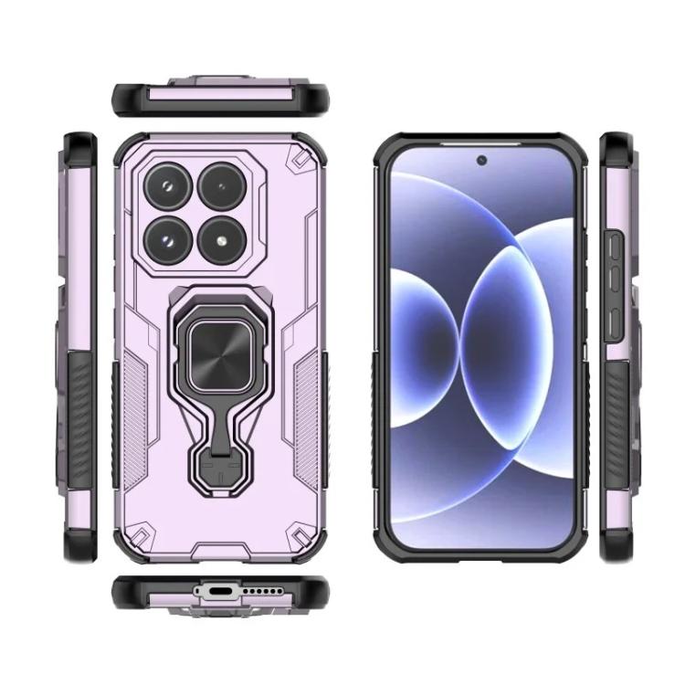 For Xiaomi 17 WANLONFENG Metal Kickstand Phone Case with Screen Protector