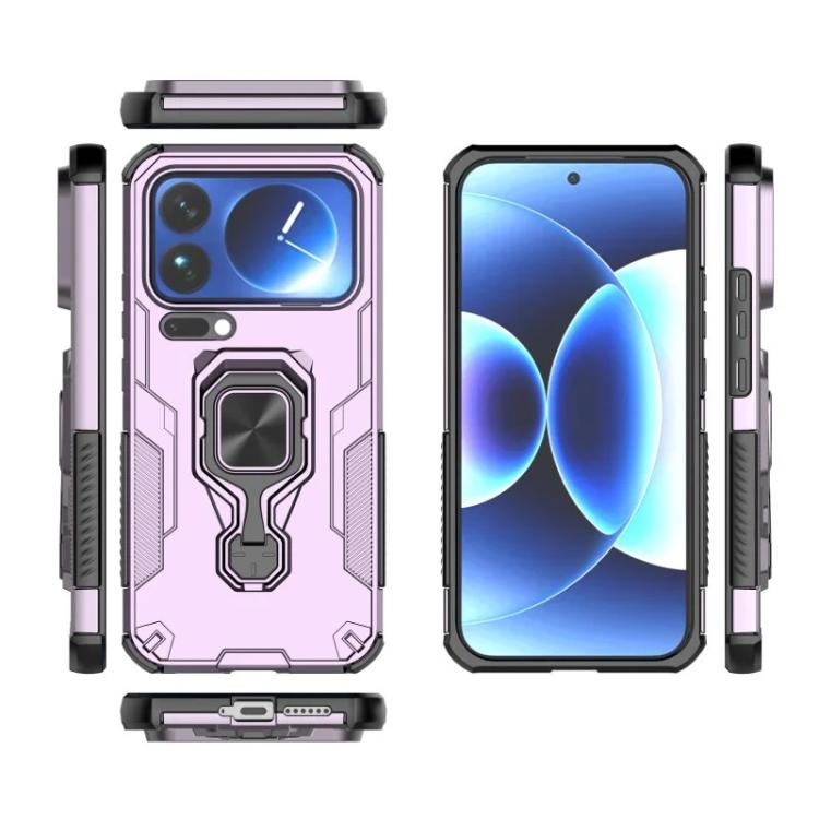 For Xiaomi 17 Pro Max WANLONFENG Metal Kickstand Phone Case with Screen Protector