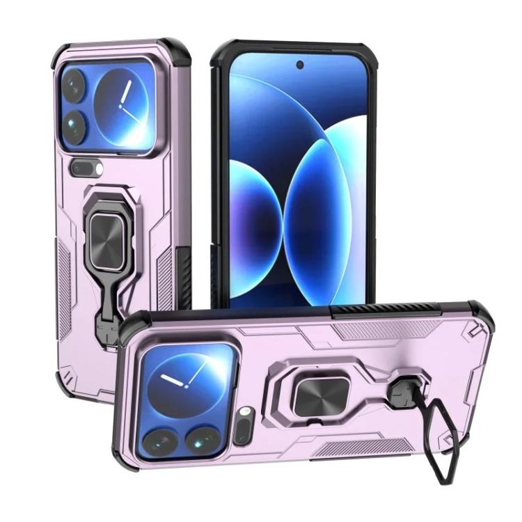 For Xiaomi 17 Pro Max WANLONFENG Metal Kickstand Phone Case with Screen Protector