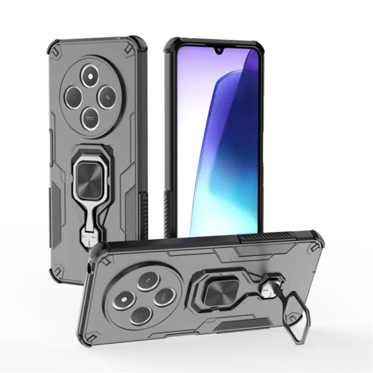 For Redmi 14C 4G / 14R 5G WANLONFENG Metal Kickstand Phone Case with Screen Protector