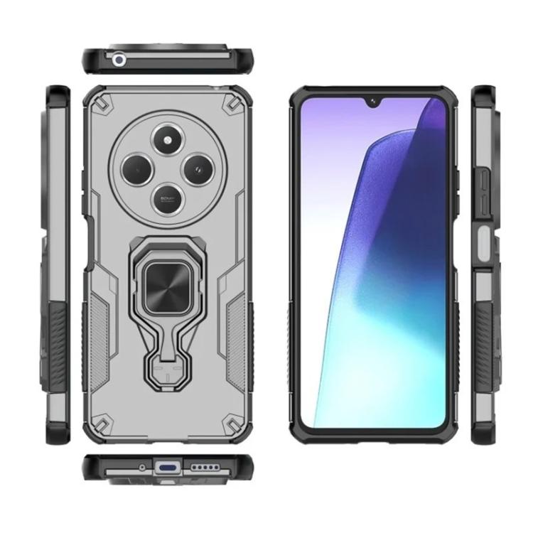 For Redmi 14C 4G / 14R 5G WANLONFENG Metal Kickstand Phone Case with Screen Protector