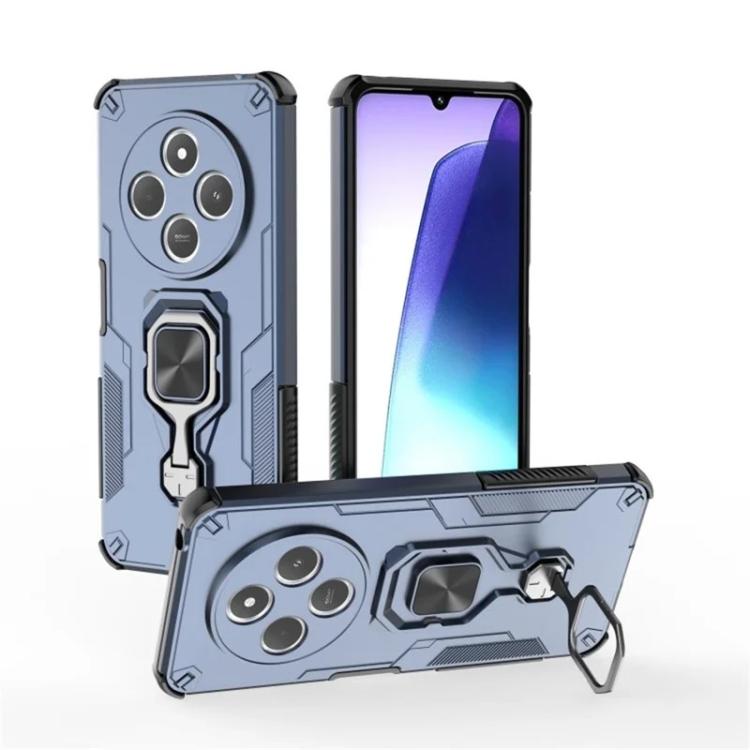 For Redmi 14C 4G / 14R 5G WANLONFENG Metal Kickstand Phone Case with Screen Protector