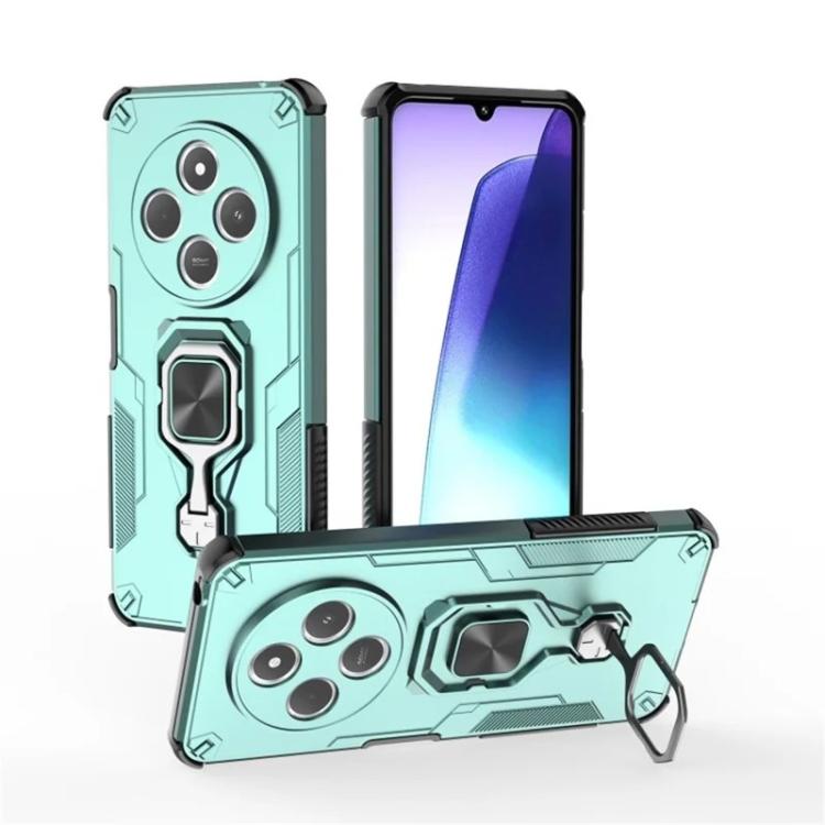 For Redmi 14C 4G / 14R 5G WANLONFENG Metal Kickstand Phone Case with Screen Protector