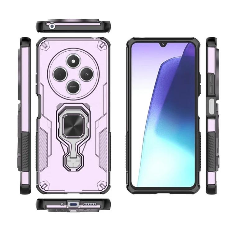 For Redmi 14C 4G / 14R 5G WANLONFENG Metal Kickstand Phone Case with Screen Protector