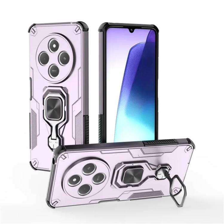 For Redmi 14C 4G / 14R 5G WANLONFENG Metal Kickstand Phone Case with Screen Protector
