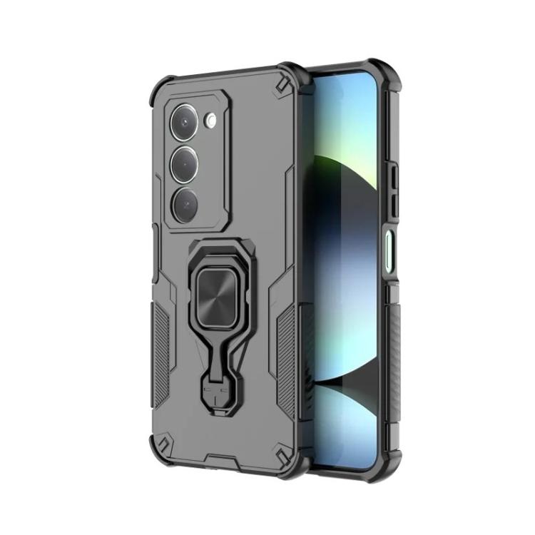 For Redmi 15 4G / 5G EU 171mm WANLONFENG Metal Kickstand Phone Case with Screen Protector