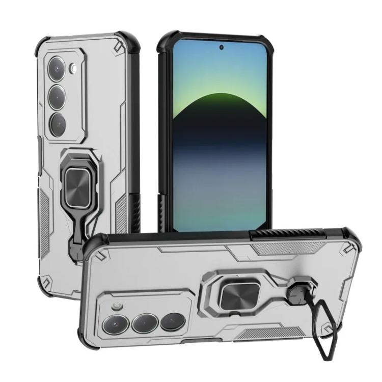 For Redmi 15 4G / 5G EU 171mm WANLONFENG Metal Kickstand Phone Case with Screen Protector