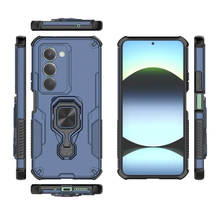 For Redmi 15 4G / 5G EU 171mm WANLONFENG Metal Kickstand Phone Case with Screen Protector