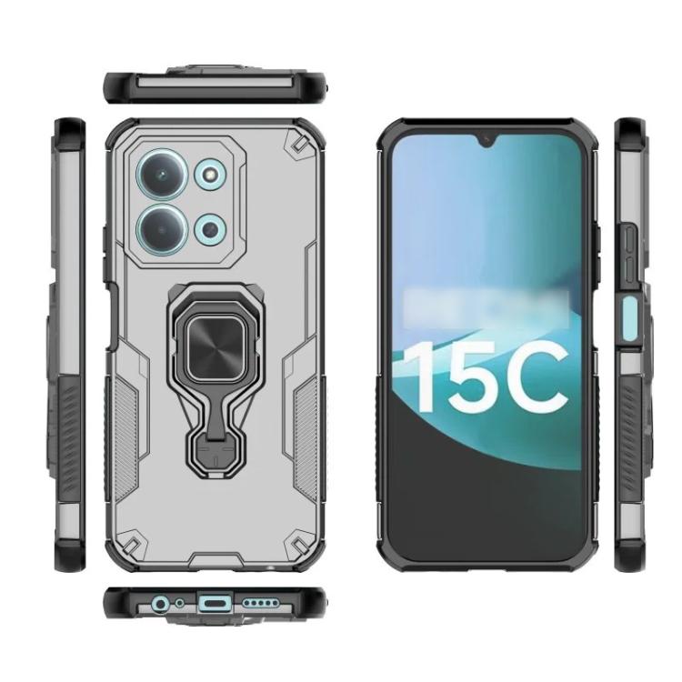 For Redmi 15C 5G / 4G EU 173mm WANLONFENG Metal Kickstand Phone Case with Screen Protector