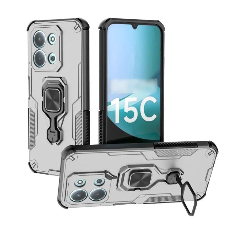 For Redmi 15C 5G / 4G EU 173mm WANLONFENG Metal Kickstand Phone Case with Screen Protector
