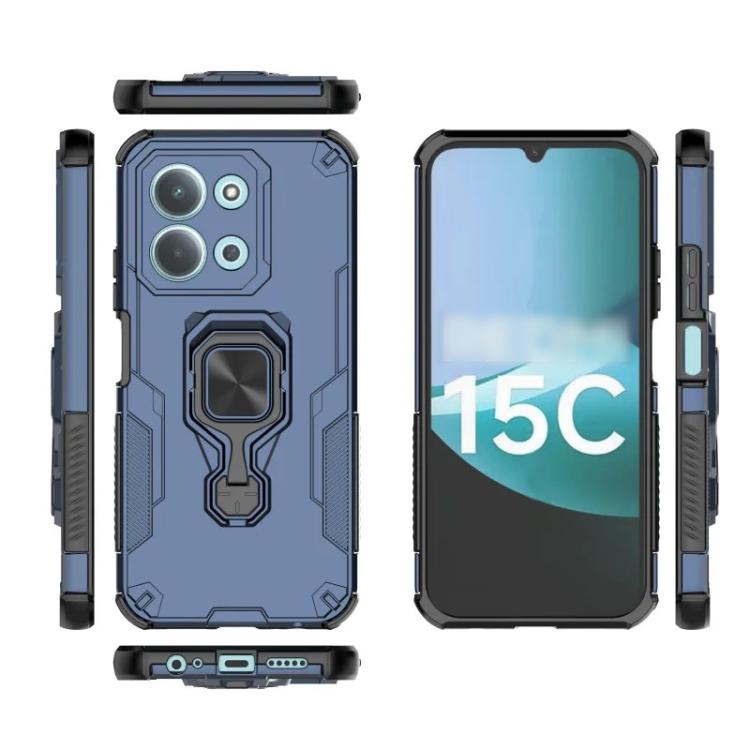 For Redmi 15C 5G / 4G EU 173mm WANLONFENG Metal Kickstand Phone Case with Screen Protector