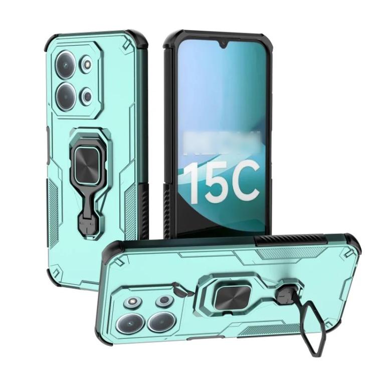 For Redmi 15C 5G / 4G EU 173mm WANLONFENG Metal Kickstand Phone Case with Screen Protector