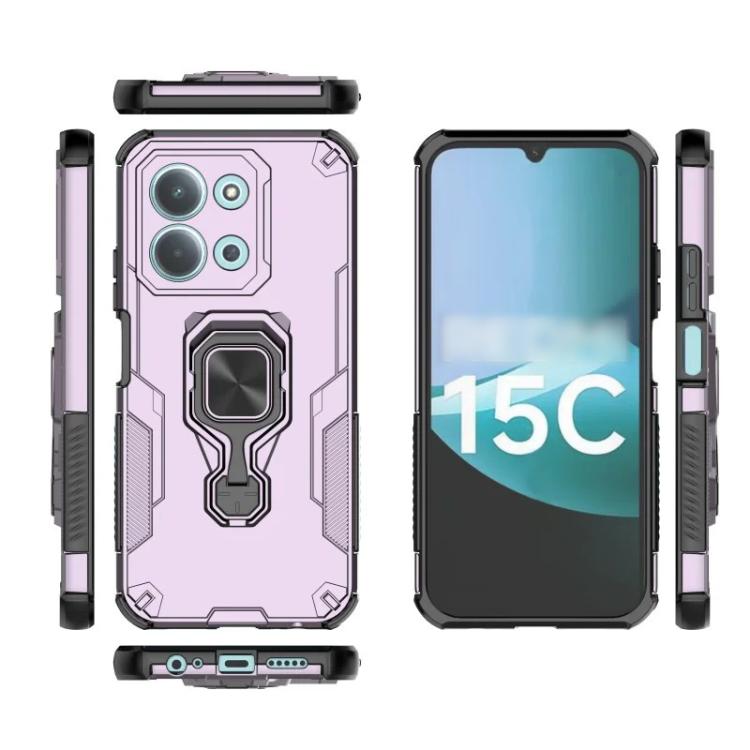 For Redmi 15C 5G / 4G Global 171mm WANLONFENG Metal Kickstand Phone Case with Screen Protector