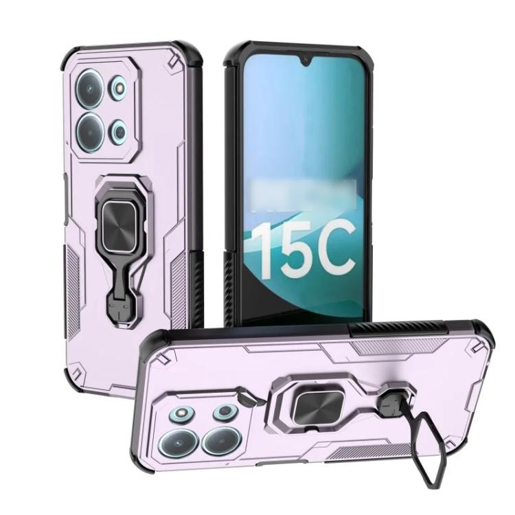 For Redmi 15C 5G / 4G Global 171mm WANLONFENG Metal Kickstand Phone Case with Screen Protector