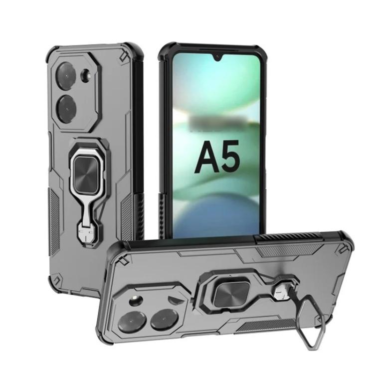 For Redmi A5 4G 171.7mm WANLONFENG Metal Kickstand Phone Case with Screen Protector