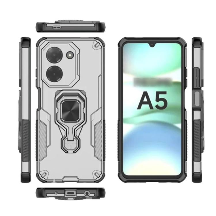 For Redmi A5 4G 171.7mm WANLONFENG Metal Kickstand Phone Case with Screen Protector