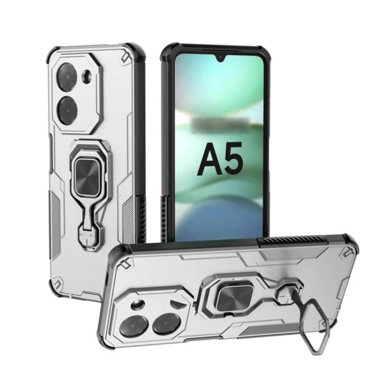 For Redmi A5 4G 171.7mm WANLONFENG Metal Kickstand Phone Case with Screen Protector