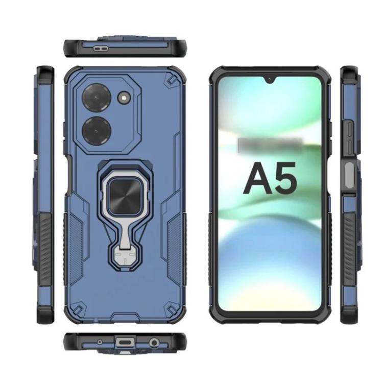 For Redmi A5 4G 171.7mm WANLONFENG Metal Kickstand Phone Case with Screen Protector