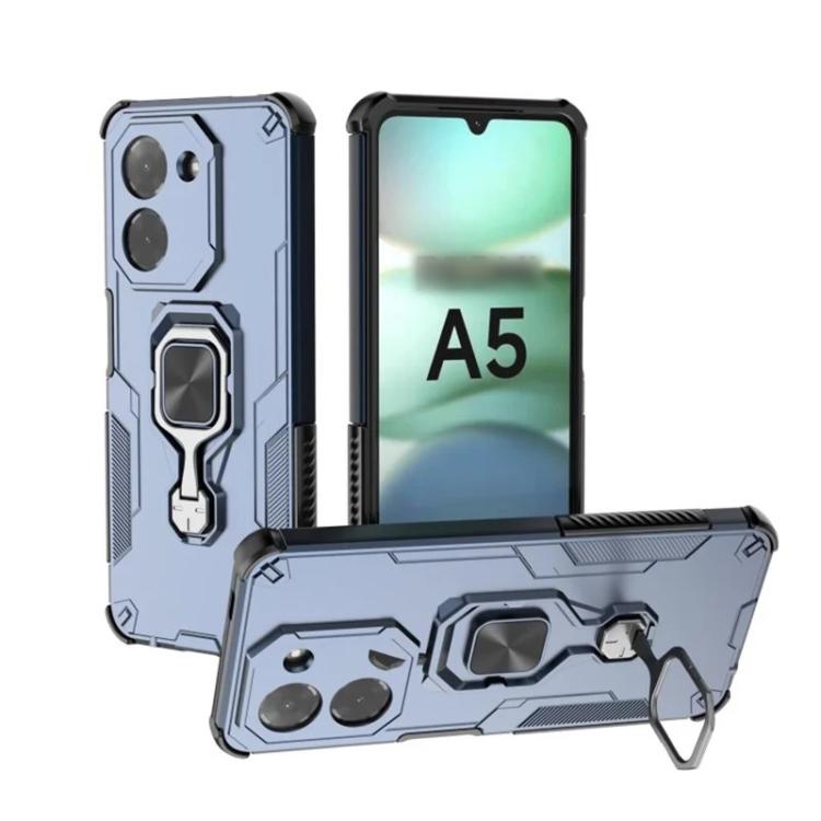 For Redmi A5 4G 171.7mm WANLONFENG Metal Kickstand Phone Case with Screen Protector
