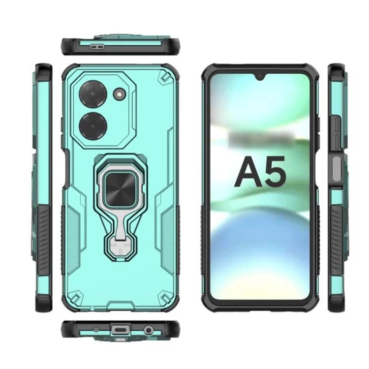 For Redmi A5 4G 171.7mm WANLONFENG Metal Kickstand Phone Case with Screen Protector
