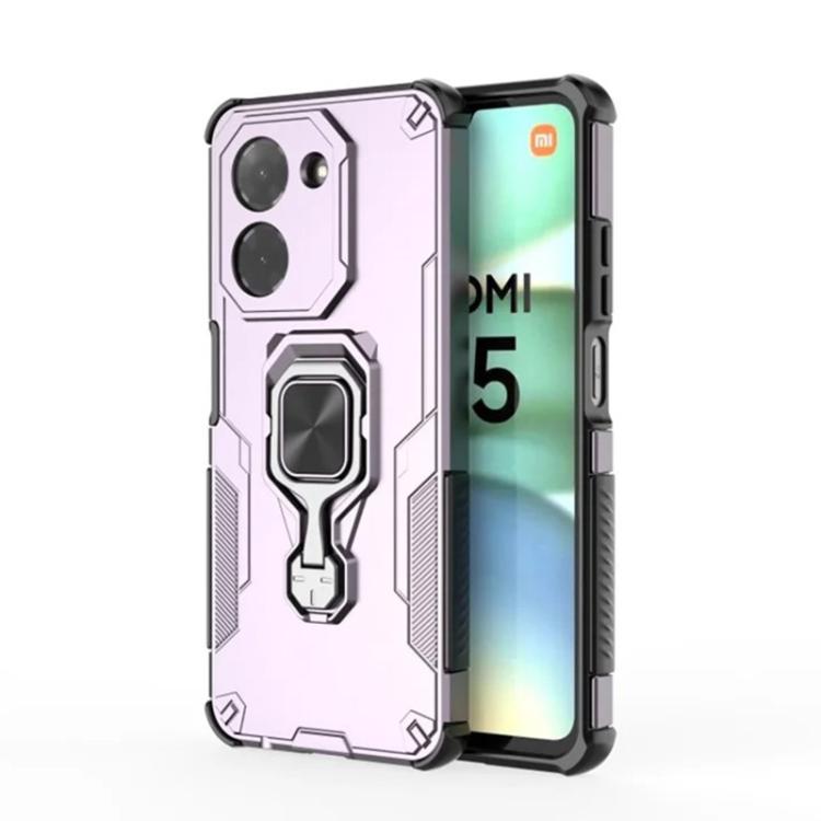 For Redmi A5 4G 171.7mm WANLONFENG Metal Kickstand Phone Case with Screen Protector