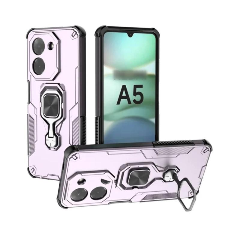 For Redmi A5 4G 171.7mm WANLONFENG Metal Kickstand Phone Case with Screen Protector