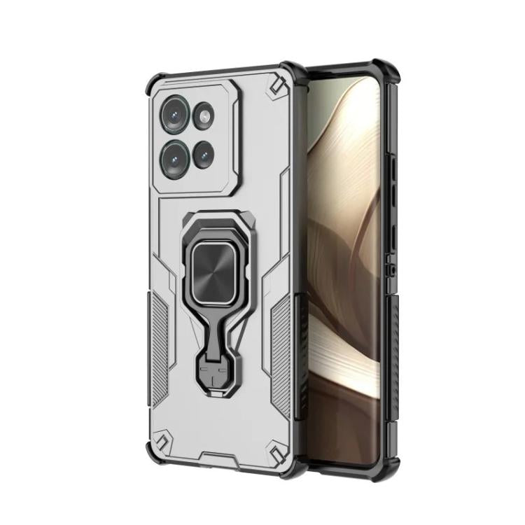 For Motorola Edge 50 5G WANLONFENG Metal Kickstand Phone Case with Screen Protector
