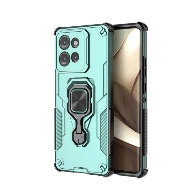 For Motorola Edge 50 5G WANLONFENG Metal Kickstand Phone Case with Screen Protector
