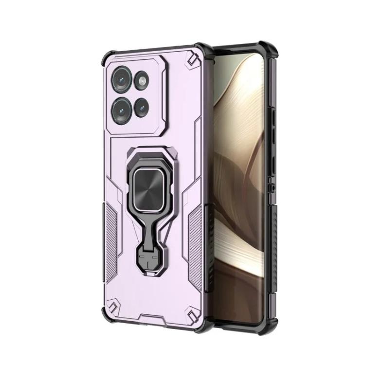 For Motorola Edge 50 5G WANLONFENG Metal Kickstand Phone Case with Screen Protector