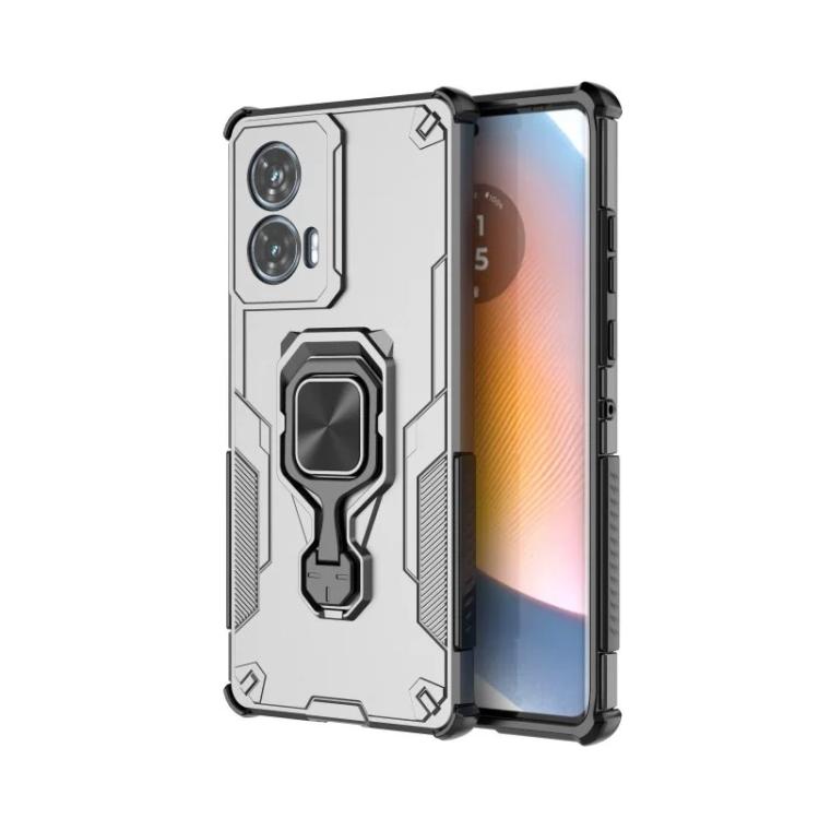 For Motorola Edge 50 Fusion 5G WANLONFENG Metal Kickstand Phone Case with Screen Protector