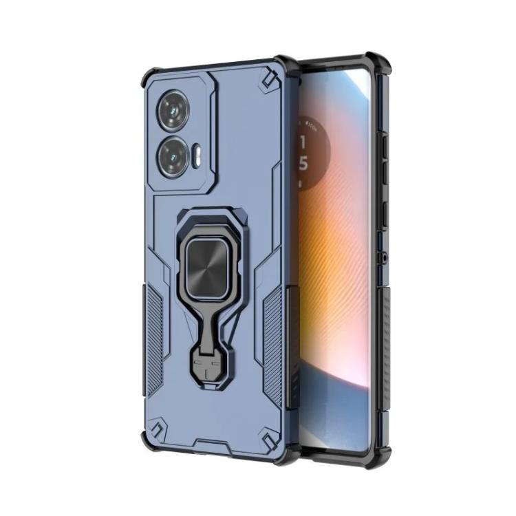 For Motorola Edge 50 Fusion 5G WANLONFENG Metal Kickstand Phone Case with Screen Protector