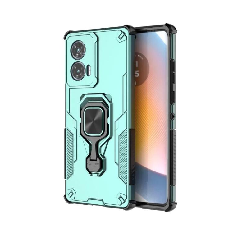 For Motorola Edge 50 Fusion 5G WANLONFENG Metal Kickstand Phone Case with Screen Protector