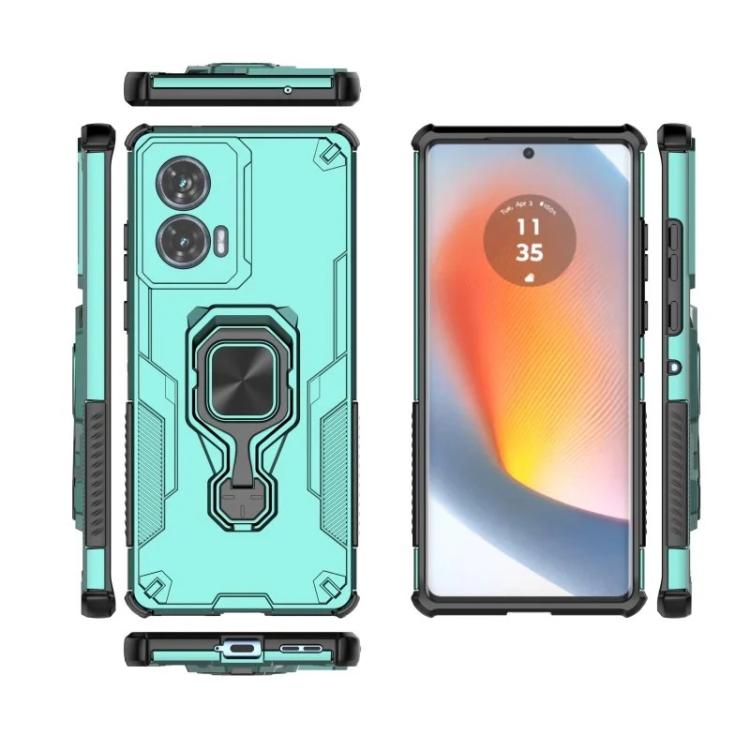 For Motorola Edge 50 Fusion 5G WANLONFENG Metal Kickstand Phone Case with Screen Protector
