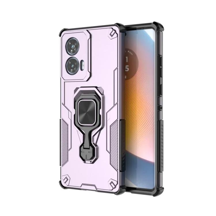 For Motorola Edge 50 Fusion 5G WANLONFENG Metal Kickstand Phone Case with Screen Protector
