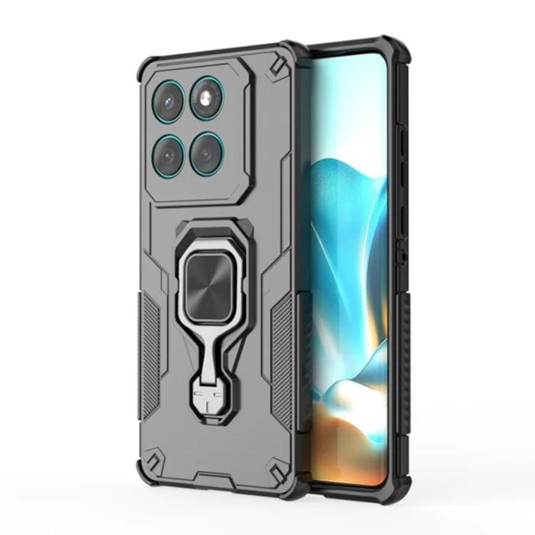 For Motorola Edge 60 Pro 5G WANLONFENG Metal Kickstand Phone Case with Screen Protector