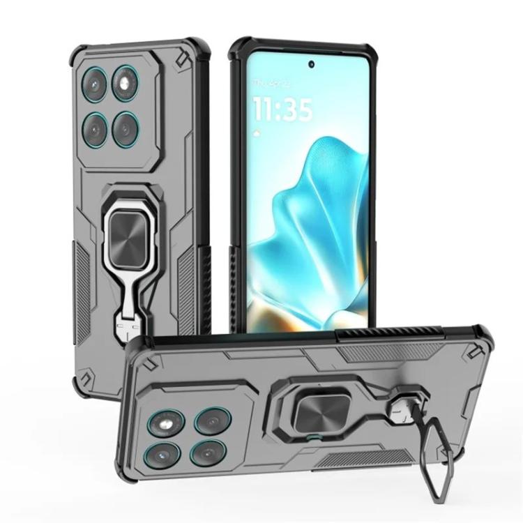 For Motorola Edge 60 Pro 5G WANLONFENG Metal Kickstand Phone Case with Screen Protector