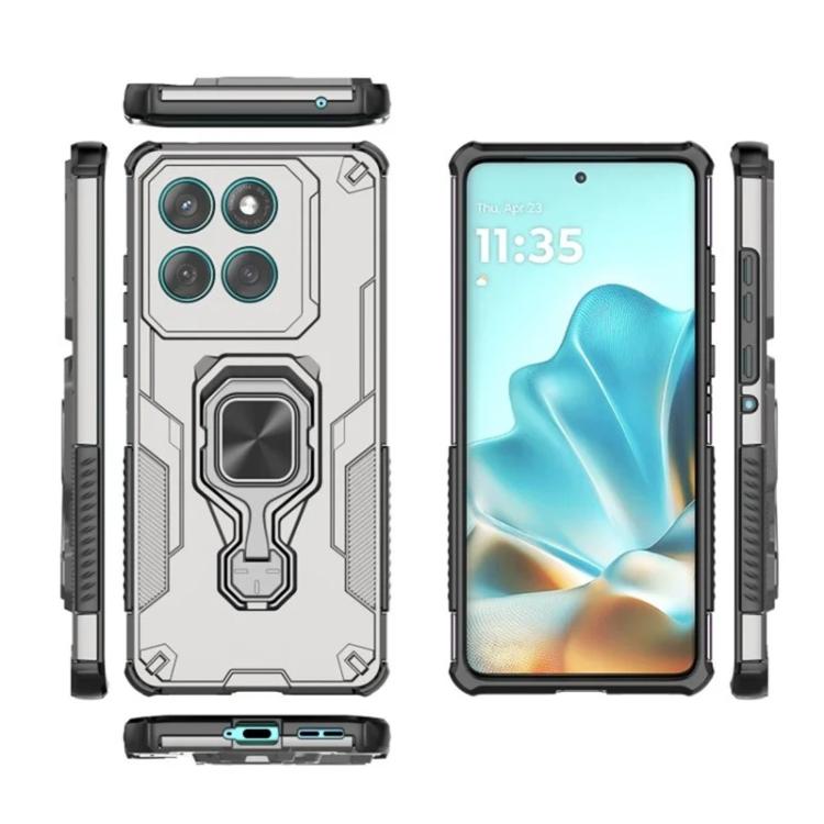 For Motorola Edge 60 Pro 5G WANLONFENG Metal Kickstand Phone Case with Screen Protector
