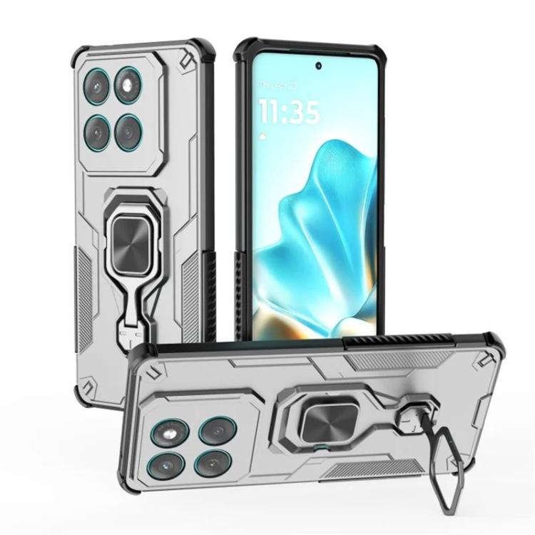 For Motorola Edge 60 Pro 5G WANLONFENG Metal Kickstand Phone Case with Screen Protector
