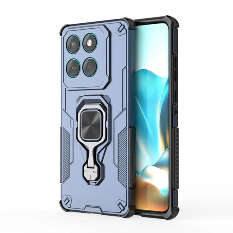 For Motorola Edge 60 Pro 5G WANLONFENG Metal Kickstand Phone Case with Screen Protector