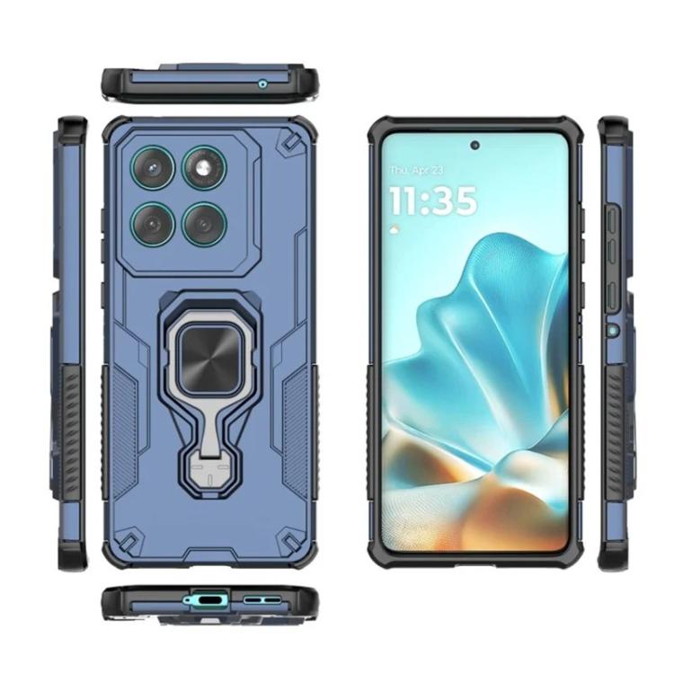 For Motorola Edge 60 Pro 5G WANLONFENG Metal Kickstand Phone Case with Screen Protector