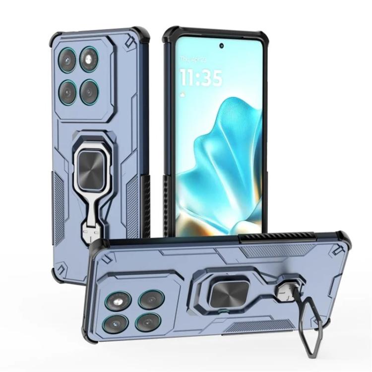 For Motorola Edge 60 Pro 5G WANLONFENG Metal Kickstand Phone Case with Screen Protector