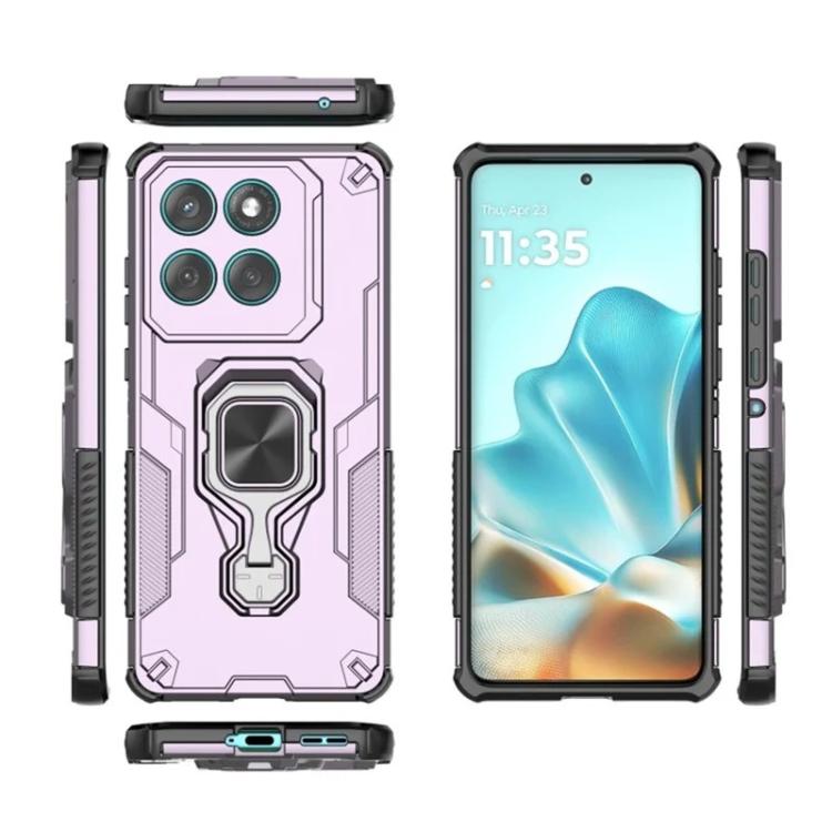 For Motorola Edge 60 Pro 5G WANLONFENG Metal Kickstand Phone Case with Screen Protector